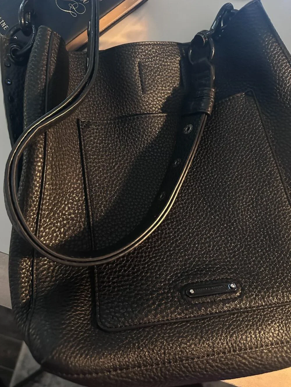Rebecca Minkoff Darren Black Pebbled Leather Shoulder Bag